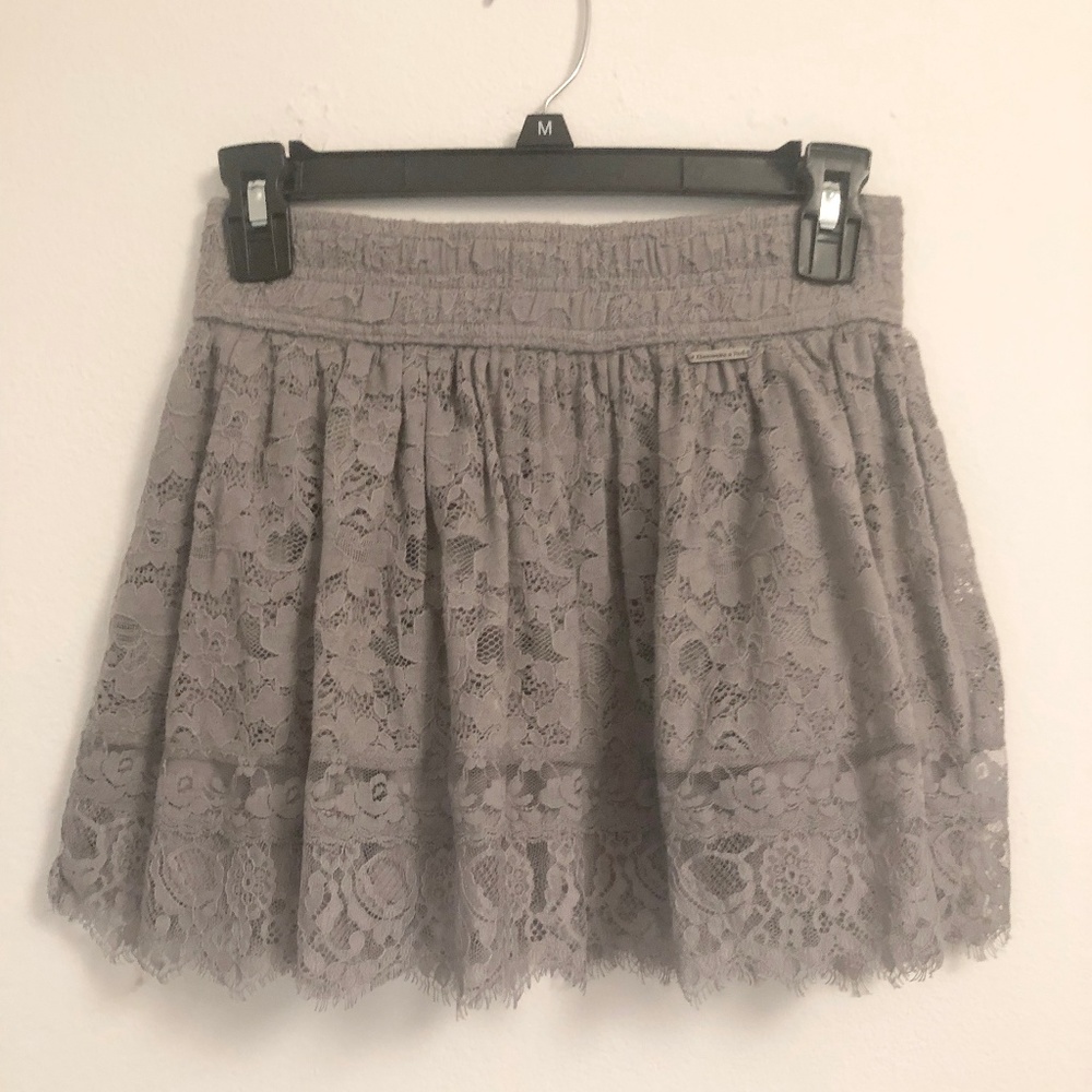 gray lace skirt